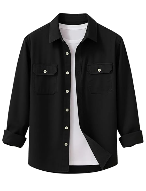 Men’s Stylish Cotton Blend Casual Shirt photo