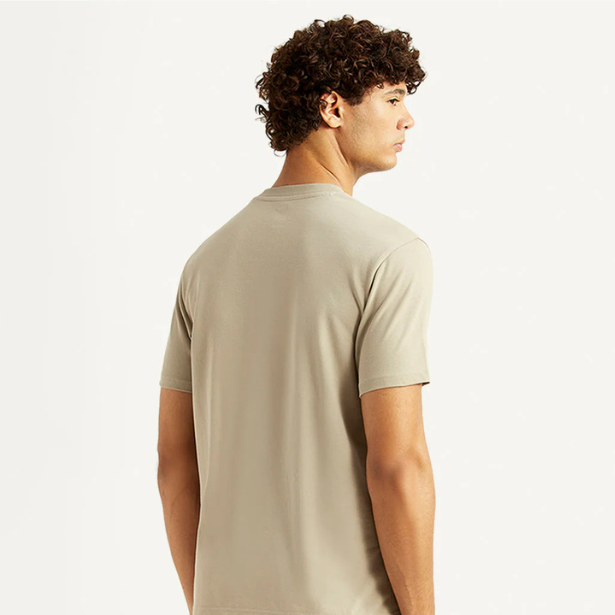 Men's Solid Olive Slim Fit T-shirt photo